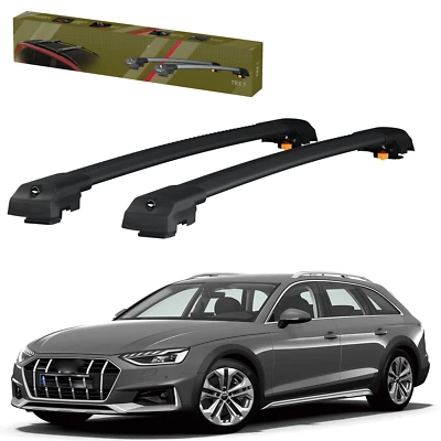 Roof Racks Cross Bars For Audi A4 Allroad Wagon 2016 2025 Aluminium Black Foto 1 de 4