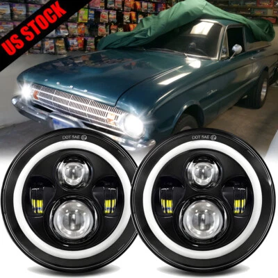 Par de faros LED redondos DRL de 7 pulgadas para Ford Falcon sedán entrega 1961-1965 Foto 1 de 4