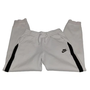 VYG NIKE Joggers Boy's Large Black Tag White W/ Hook & Loop Side Stripes Y2K 90s - Picture 1 of 15