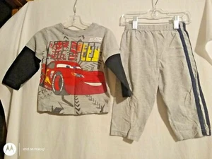 18 Meses Disney Car Niño Gris Manga Larga Camisa y Niño Conexión Pantalones Gris - Imagen 1 de 4