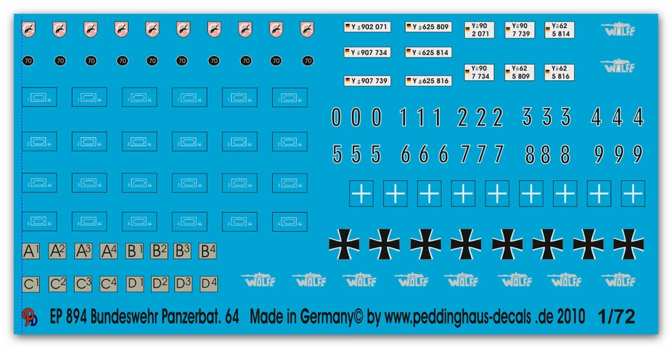 Peddinghstampa 1/72 0894 Esercito Tedesco Panzerbatallion 64 - Immagine 1 di 1