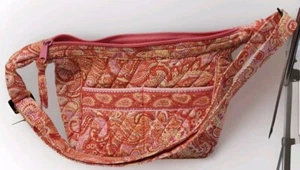 Vera Bradley Sherbet (Spring 2004) Retired Small Shoulder Bag Purse Orange Pink - Picture 1 of 11