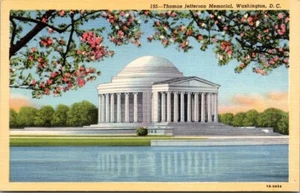 Washington DC Thomas Jefferson Memorial Linen Vintage Postcard Unposted Unused - Picture 1 of 2