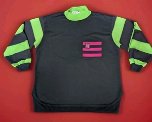 Vintage Hang Ten Shirt Top Large Surf 80s Green Black Stripe Long Sleeve Rare - Picture 1 of 17
