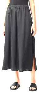 NWT $248 EILEEN FISHER Hammered Silk Cotton A-Line Skirt S Steel Grey Full - Picture 1 of 9