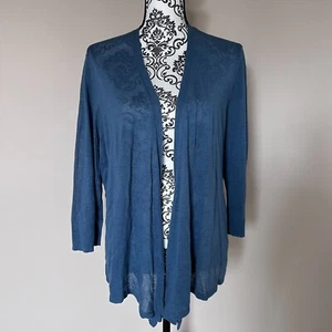 Chico's Light Weight Open Front Cardigan Shrug -- Blue - Size 3 - Picture 1 of 5