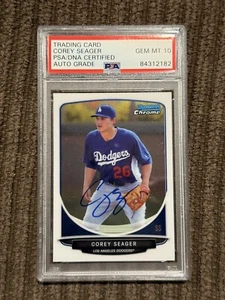 Corey Seager Signed 2013 Bowman Rookie Card PSA Autograph Authentic Gem Mint 10 - Picture 1 of 4