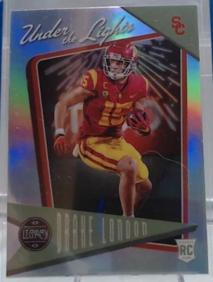 2022 LEGACY UNDER THE LIGHTS DRAKE LONDON ROOKIE REFRACTOR #UL-9 USC FALCONS M2K - Image 1 of 2