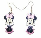 Adorable Acrylic Minnie Mouse in Pink Earrings Drop Dangle French Hook