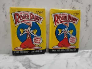2x vintage Trading Cards Packs Who Framed Roger Rabbit Topps Wax Vintage NOS - Picture 1 of 1