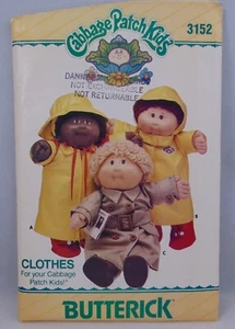 Vintage Cabbage Patch Pattern Butterick 3152 trench coat rain slickers 1985 - Picture 1 of 2