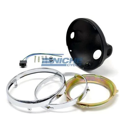 Conjunto de faro negro Kawasaki Fit 7" 23005-1016/23006-038 Foto 1 de 4