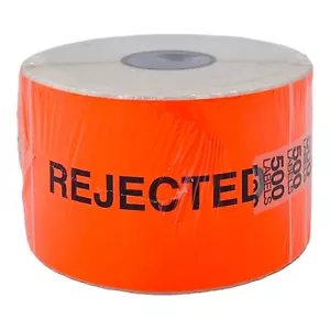 500 Labels "Rejected" Labels 3" x 5" Fluorescent Orange with Black Lettering - Picture 1 of 8