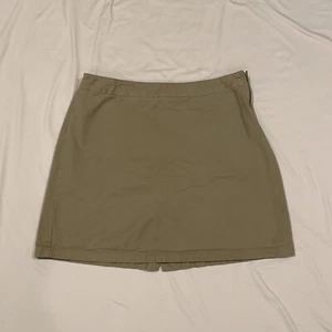 Lands End Girls Khaki Size 1 School Uniform Skort Skirt Side Zipper Back Slit - Picture 1 of 6