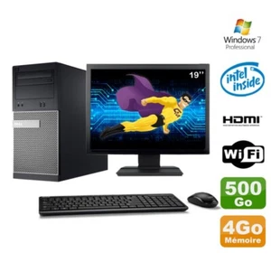 Lot PC Tour DELL 3010 MT G2020 Graveur 4Go 500Go HDMI Wifi W7 + Ecran 19" - Photo 1/1