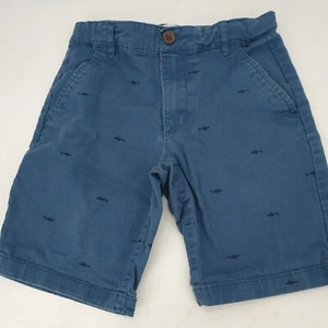Old Navy Boy's Size 8 Blue Shark Design Chino Shorts - Picture 1 of 7