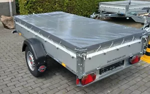 Flachplane 251x128cm Anthrazit für STEMA Pkw Anhänger & Planenseil 700grm² - Bild 1 von 1