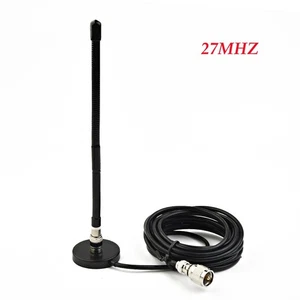 CB Antenna 1 Set 27MHz 50 Ohm BNC Male Connector Magnetic Base Soft Whip - Picture 1 of 12