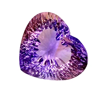 Piedra preciosa suelta corte corazón ametrino amarillo púrpura 14,75 CTS ver video Foto 1 de 3