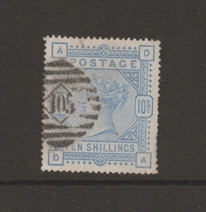 1883-84 QV 10s ULTRAMARINO "GRAN ANCLA WMK" SG Nº 183 EN MUY BUEN ESTADO/USADO. - Imagen 1 de 2