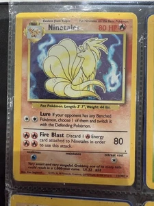 Pokemon Base Set Shiny Holo Card #12 Ninetales LP - Foto 1 di 3