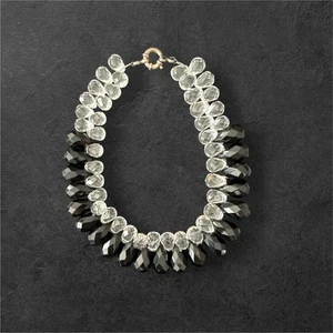 Collar con babero grueso lágrima de vidrio facetado de dos tonos - Imagen 1 de 4