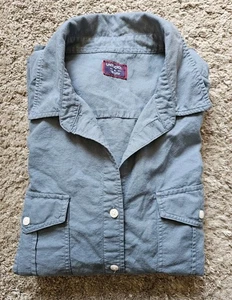 UNTUCKit Blue Button Up Long Sleeve Cotton Dress Shirt Women's Size 10 - Picture 1 of 8