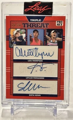 2021 Leaf Pro Set Lexi Thompson Leylah Fernandez Sofia Kenin Triple Auto /30 - Image 1 of 4