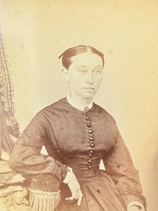 CDV Jordan & Co New York Woman Sitting In Large Black Dress - Picture 1 of 4