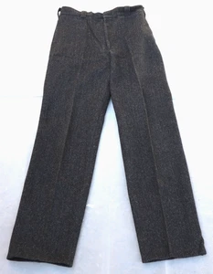 Vintage 1950s 60s WOOLRICH mens herringbone 85% wool suspender pants 33 x 33.5 - Picture 1 of 11