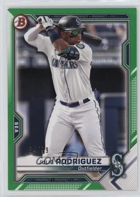 2021 Bowman Prospects Green Border /99 Julio Rodriguez #BP-86 - Image 1 of 2
