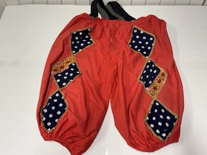 Vintage Handmade Hand Sewn Circus Clown Pants W Suspenders Patchwork - Picture 1 of 8