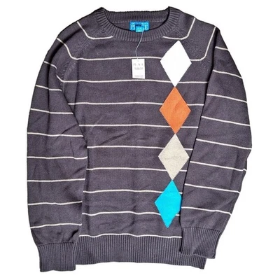 NOVO! Suéter listrado/argila marrom médio 7/8 The Children's Place Kids Boy - Imagem 1 de 4