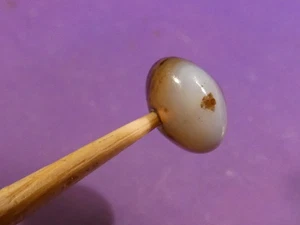 ANTIQUE SULEMANI BANDED AGATE DRAMATIC SHAPED ROUNDED DISC EYE BEAD 8.4-5.3 MM - Bild 1 von 6