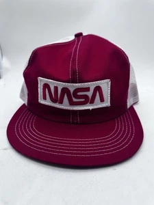 Vintage NASA Hat Cap K Products Trucker Mesh Patch SnapBack Logo Space - Picture 1 of 9