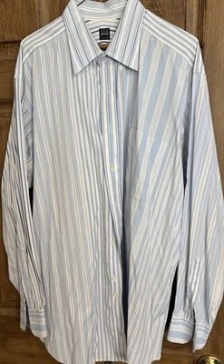 IKE Behar Men's Blue Striped Long Sleeve Button Up Dress Shirt Size 18/35 - Image 1 of 2