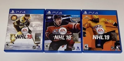 NHL Hockey Lot of 3 Games PS4; NHL 15, NHL 18, NHL 19 - Image 1 of 4