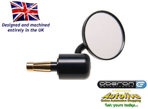 MIS-7522-BLACK Oberon 75mm 'Streetfighter' Bar End Mirror (1" Bars/22mm ID)  - Picture 1 of 2