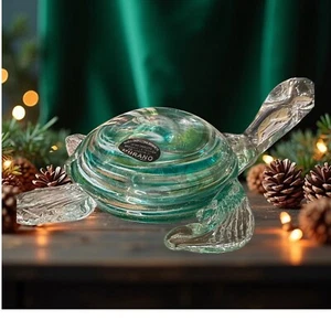 JUMBO Hand Blown Glass Murano Italy Turtle Gold Green Teal 9”HEAVY Price Per1 - Picture 1 of 23