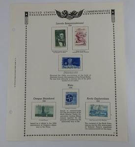 Francobollo commemorativo vintage Stati Uniti Minkus Pg 131 1959 Lincoln Nato O Artico - Foto 1 di 2