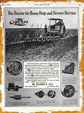 1911 Rumely Kerosene Oil Pull Tractor New Metal Sign: La Porte, Indiana
