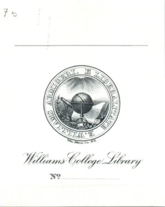 Williams College Library Williamstown MA Vintage Unused BookPlate - Picture 1 of 2