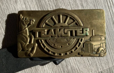 1978 Vintage Brass Baron Buckle “Broken In” Leather Belt TEAMSTER 6028 - AS IS - Image 1 of 4