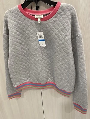 Acogedora sudadera para niñas talla 16, con colorido detalle de rayas. Foto 1 de 4