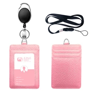 Porta insignia de identificación de trabajo de cuero con cordones de clip (rosa 1 pieza) - Imagen 1 de 148