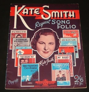 KATE SMITH - SHEET MUSIC BOOK SONG FOLIO   - 32  pages 1930s / 40s singer - Picture 1 of 2