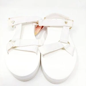 Stoney Clover Lane White and Gold Heart Detail Sandals Size 11 Brand NWT Kawaii - Picture 1 of 4