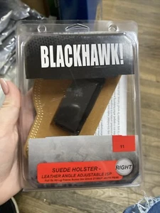 NIP BLACKHAWK SUEDE LEATHER HOLSTER ANGLE ADJUSTABLE ISP FULL RIGHT HAND 11 - Picture 1 of 2