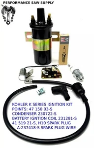 IGNITION COIL & TUNE UP KIT FITS KOHLER K SERIES CAST IRON SINGLE ENGINES, K341 - Picture 1 of 1