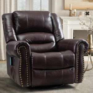 Large Swivel Glider Rocker Massage Recliner Chair Swivel Manual Rocking Recliner - Picture 1 of 40